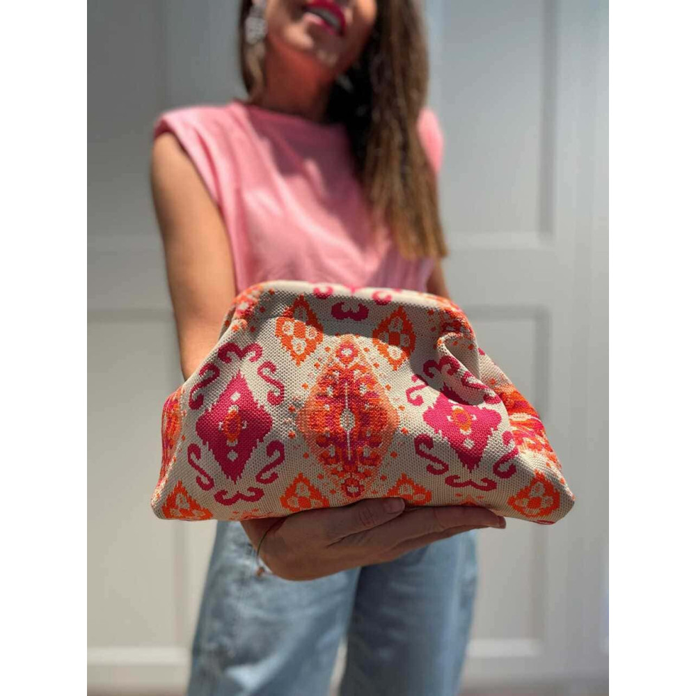 Bolso Lona Frame Bag Étnico Naranja/Magenta HEVE