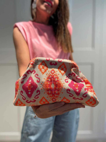 Bolso Lona Frame Bag Étnico Naranja/Magenta HEVE