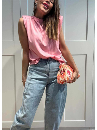 Camiseta Hombreras NOVALA Rosa Chicle HEVE