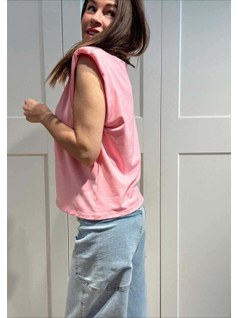 Camiseta Hombreras NOVALA Rosa Chicle HEVE