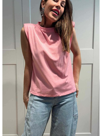 Camiseta Hombreras NOVALA Rosa Chicle HEVE