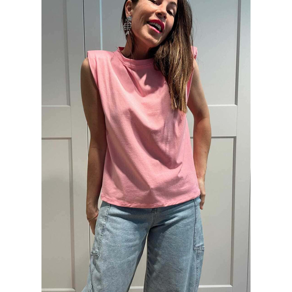 Camiseta Hombreras NOVALA Rosa Chicle HEVE
