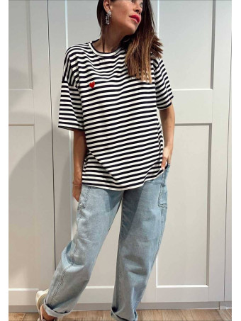 Camiseta Oversize Rayas MARELO Marino HEVE