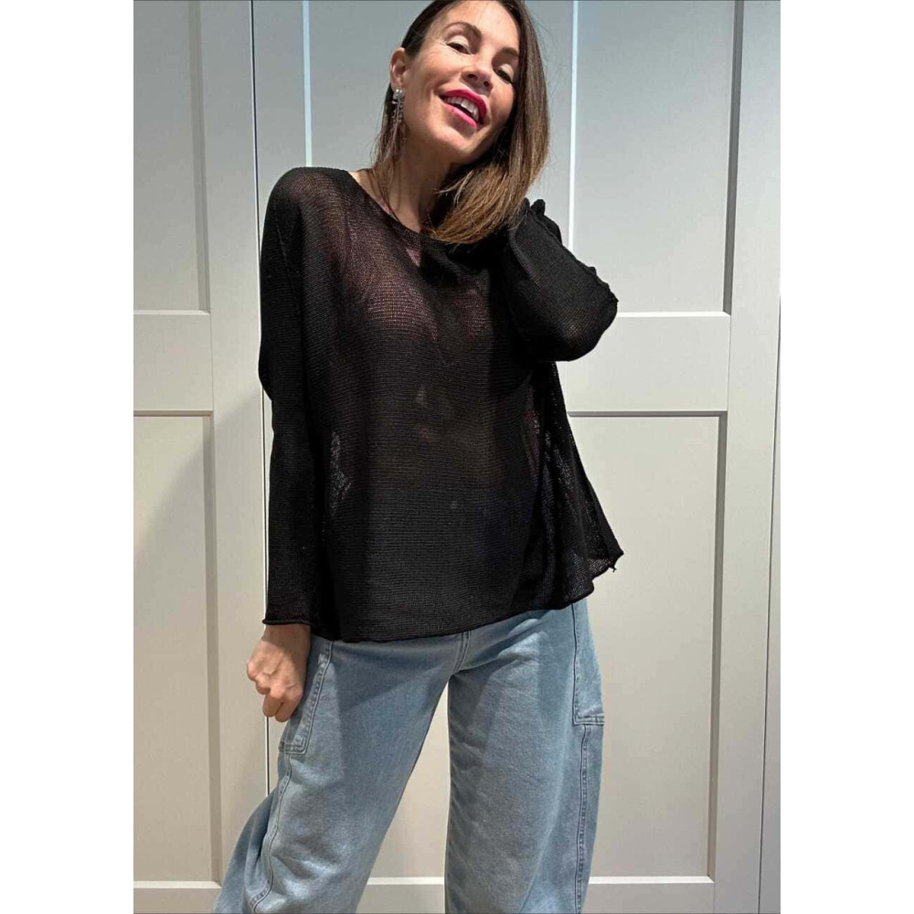 Punto Ligero Algodón MARZIO Negro HEVE