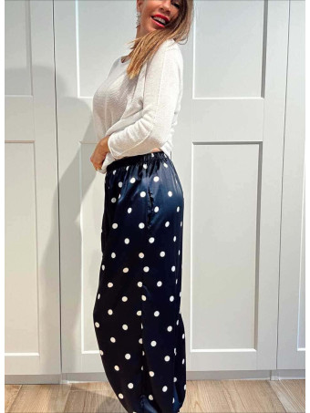 Pantalón Satinado Lunares CAMYRA Marino HEVE