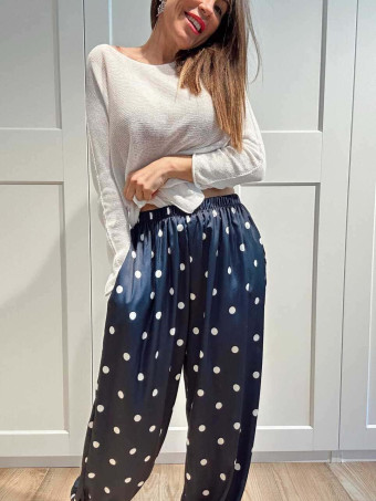 Pantalón Satinado Lunares CAMYRA Marino HEVE
