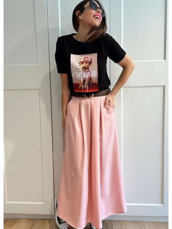 Camiseta Gráfica Algodón PUPPY ROLLERS Negro HEVE