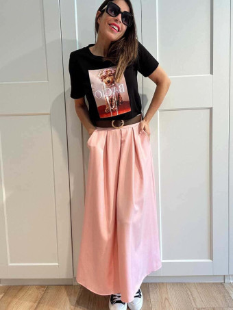 Camiseta Gráfica Algodón PUPPY ROLLERS Negro HEVE