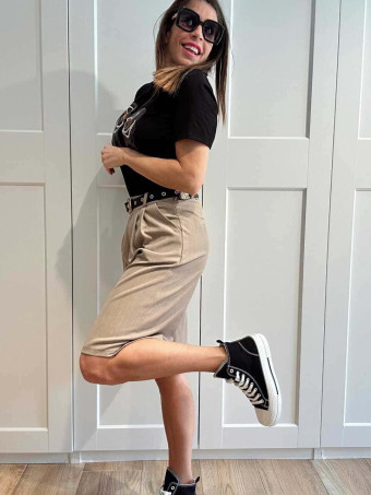 Camiseta Gráfica Algodón PAWS & PEARLS Negro HEVE