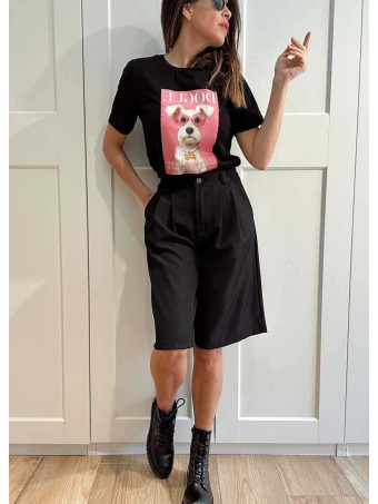 Camiseta Gráfica Algodón PUPPY´N´PINK Negro HEVE