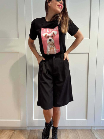 Camiseta Gráfica Algodón PUPPY´N´PINK Negro HEVE