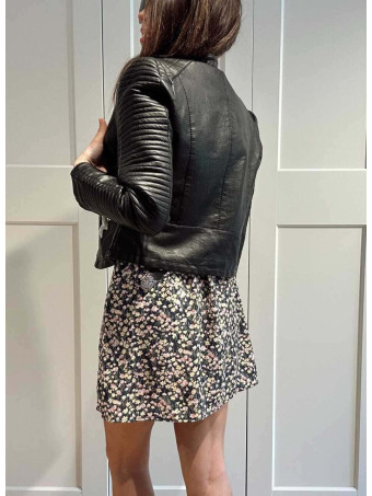 Cazadora Biker Efecto Piel MAWLER Negro HEVE