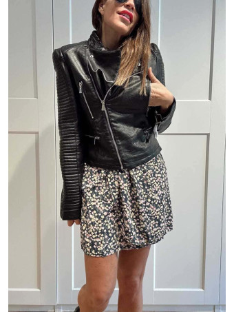 Cazadora Biker Efecto Piel MAWLER Negro HEVE