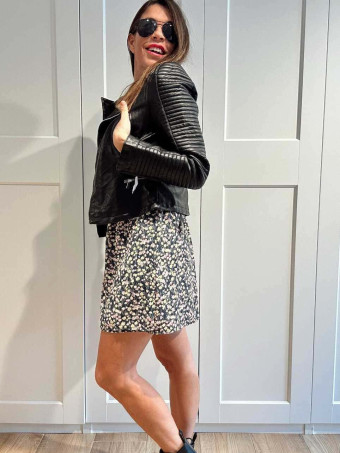 Cazadora Biker Efecto Piel MAWLER Negro - PETIT HEVE