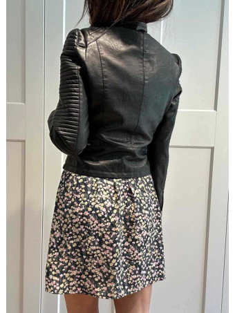 Cazadora Biker Efecto Piel MAWLER Negro - PETIT HEVE