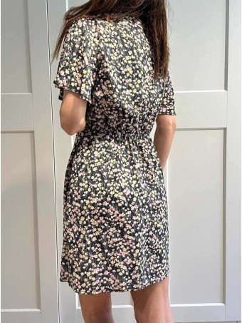 Vestido Cruzado Estampado Floral MELISANDE Negro HEVE