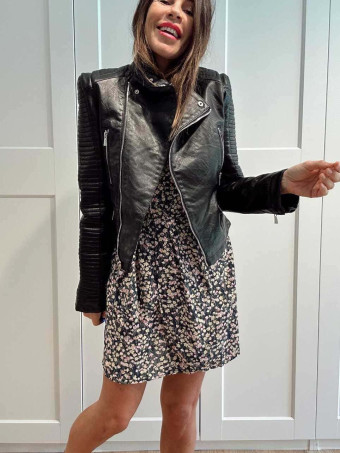 Vestido Cruzado Estampado Floral MELISANDE Negro HEVE