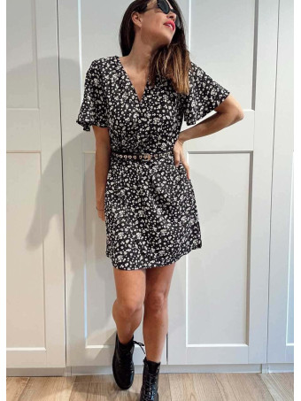 Cinturón Fino Eyelets Corazones Negro/Oro HEVE