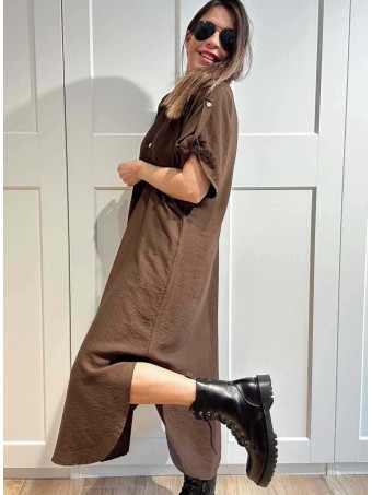Vestido Camisero Oversize ALOREN Marrón HEVE
