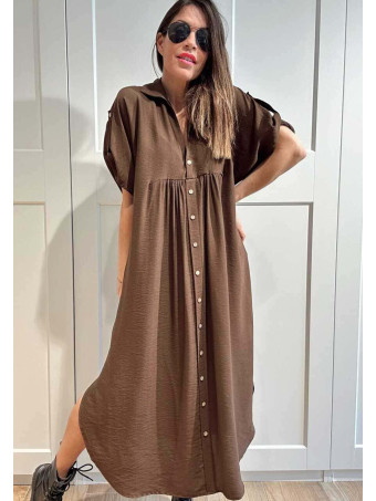 Vestido Camisero Oversize ALOREN Marrón HEVE