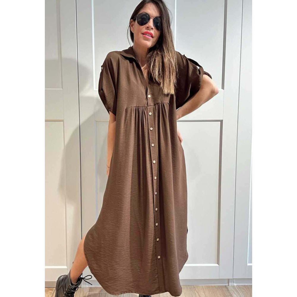 Vestido Camisero Oversize ALOREN Marrón HEVE