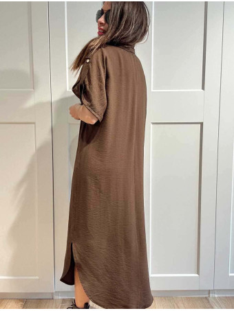 Vestido Camisero Oversize ALOREN Marrón HEVE