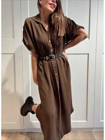 Vestido Camisero Oversize ALOREN Marrón HEVE