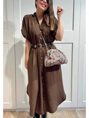 Vestido Camisero Oversize ALOREN Marrón HEVE