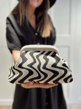 Bolso Lona Frame Bag Ondas Negro HEVE