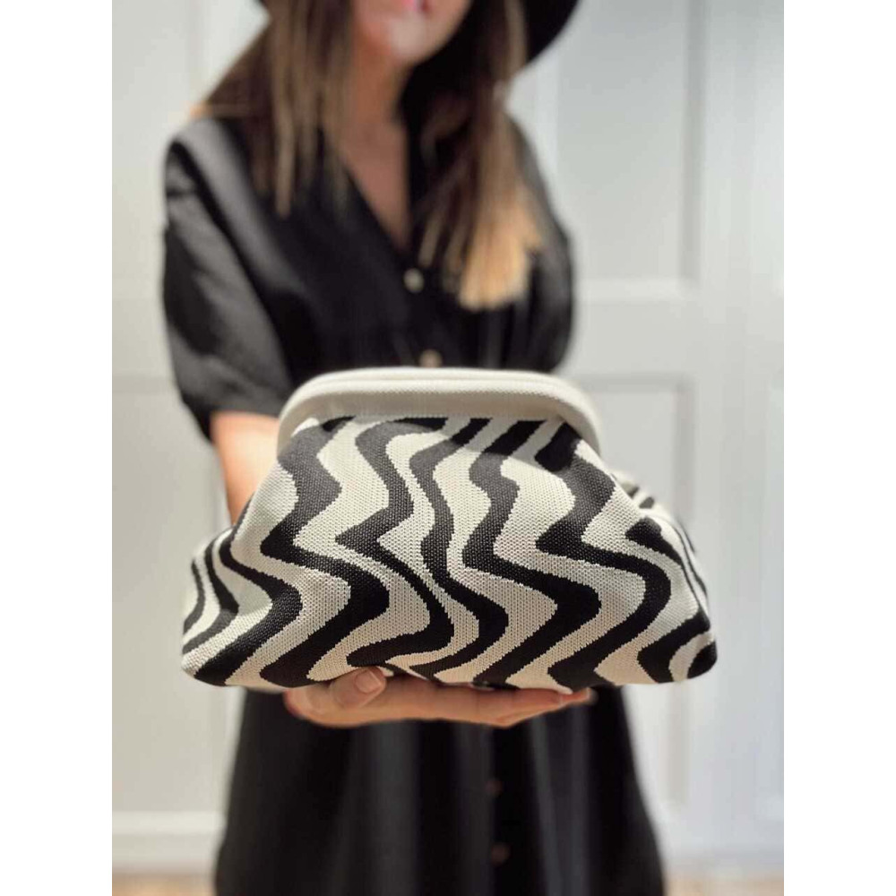 Bolso Lona Frame Bag Ondas Negro HEVE