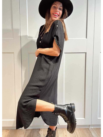 Vestido Camisero Oversize ALOREN Negro HEVE