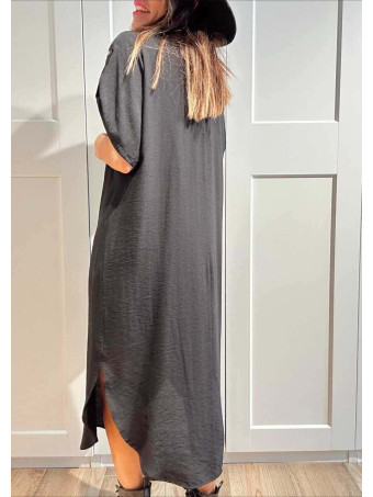 Vestido Camisero Oversize ALOREN Negro HEVE