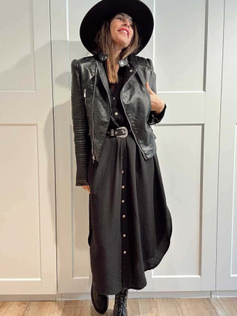 Vestido Camisero Oversize ALOREN Negro HEVE