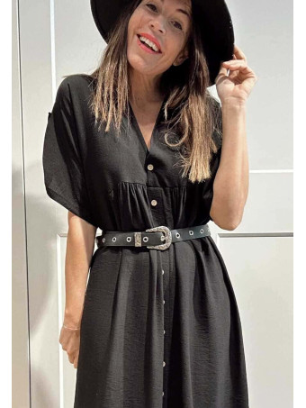 Cinturón Hebilla Labrada ROWLEY Negro/Plata HEVE