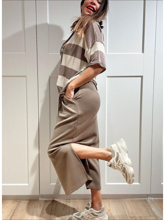 Cárdigan Manga Corta Rayas KALNIA Taupe HEVE