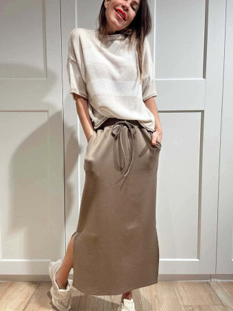 Punto Manga Corta Rayas LEENEKE Beige HEVE