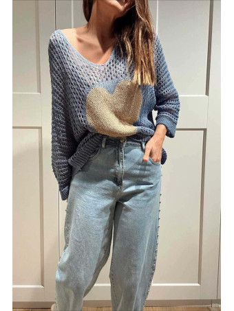 Punto Calado Corazón KEYLOVE Azul Jean HEVE