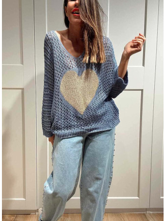 Punto Calado Corazón KEYLOVE Azul Jean HEVE