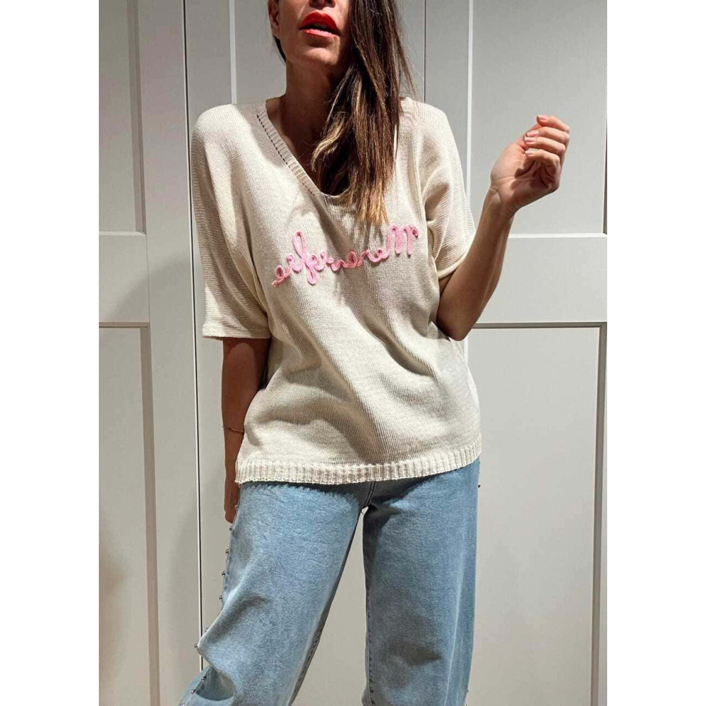 Punto Manga Corta MERAVIGLIA Beige/Rosa HEVE