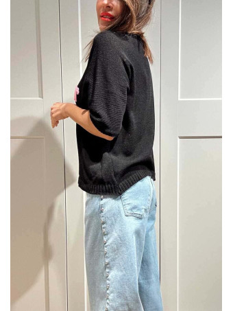 Punto Manga Corta MERAVIGLIA Negro HEVE