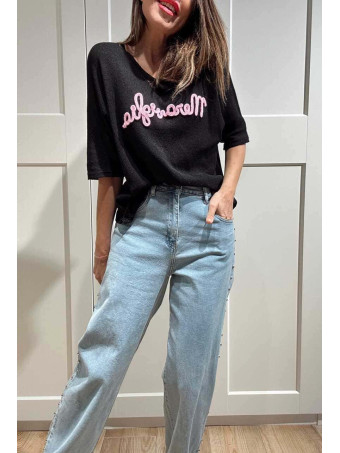 Punto Manga Corta MERAVIGLIA Negro HEVE