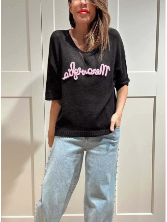 Punto Manga Corta MERAVIGLIA Negro HEVE