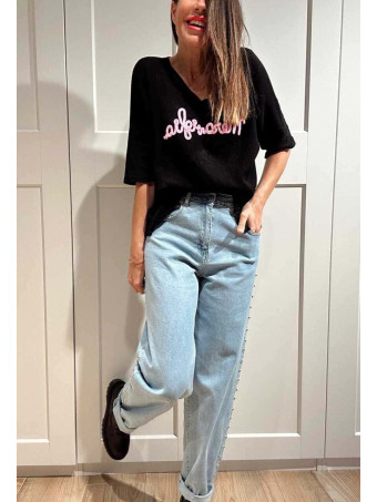 Punto Manga Corta MERAVIGLIA Negro HEVE