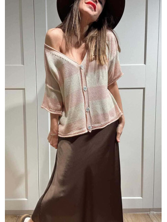 Cárdigan Manga Corta Rayas KALNIA Rosa HEVE