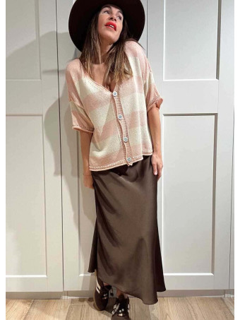 Cárdigan Manga Corta Rayas KALNIA Rosa HEVE