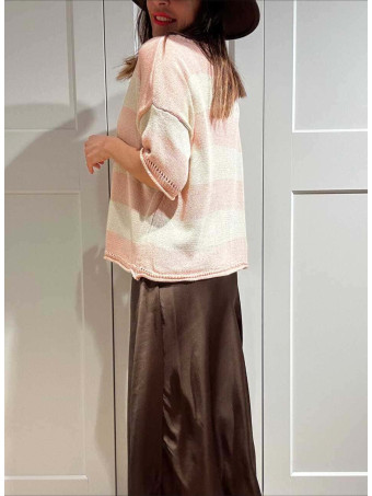 Cárdigan Manga Corta Rayas KALNIA Rosa HEVE