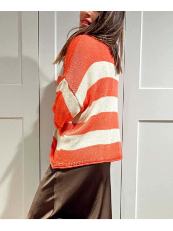 Cárdigan Manga Corta Rayas KALNIA Coral HEVE