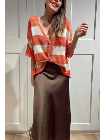 Cárdigan Manga Corta Rayas KALNIA Coral HEVE