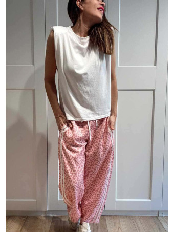 Pantalón Balloon Animal Print SIROKA Rosa HEVE