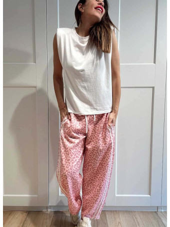 Pantalón Balloon Animal Print SIROKA Rosa HEVE